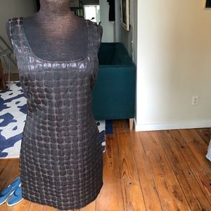 MSSP Shift Dress w/ Brown Shimmer Animal Print, L